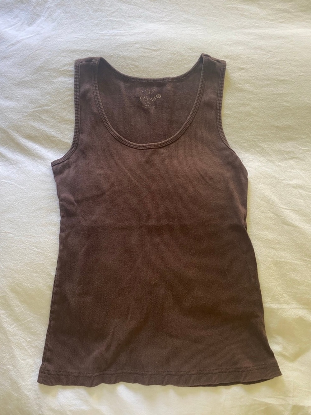 Classic Ribbed Brown Tank Top - Women